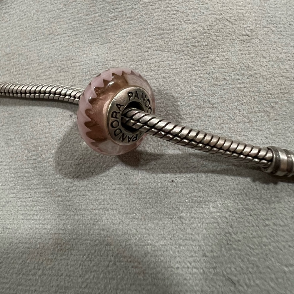 Pink Murano Glass Pandora Charm - Picture 2 of 4